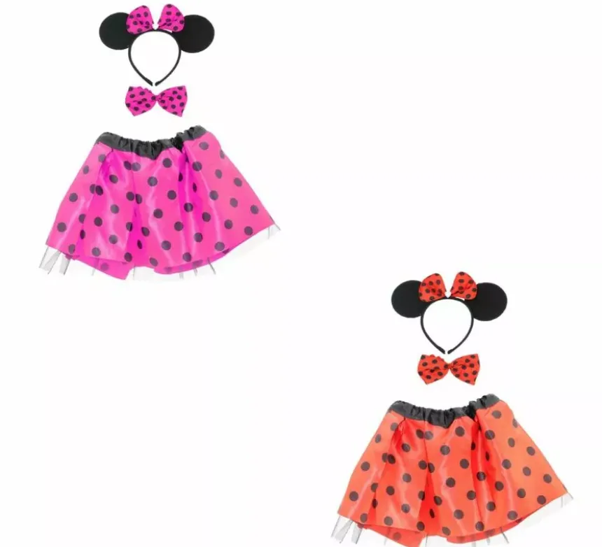 Kit Topolina: Cerchietto, Papillon e Tutù in diversi colori