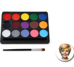 Kit trucco base: 15 colori e pennello