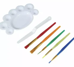 Kit trucco: 5 pennelli, tavolozza e spatola