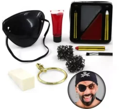 Kit trucco Pirate Fx : toppa, tubo, spugne, pennelli e orecchini