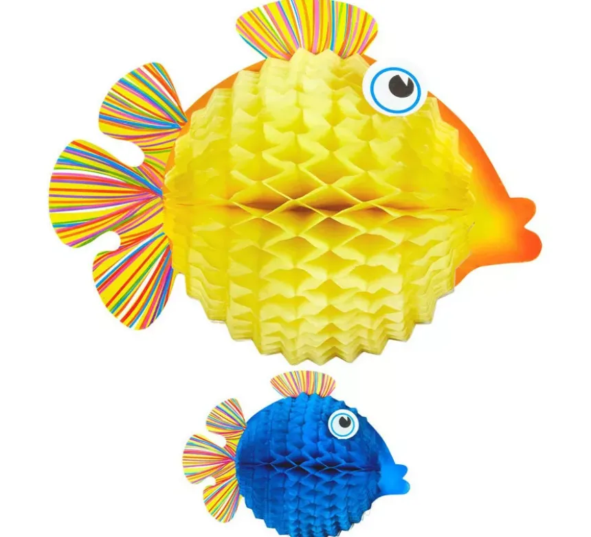 Lanterna a forma di pesce palla di 33 cm a nido d'ape in colori assortiti