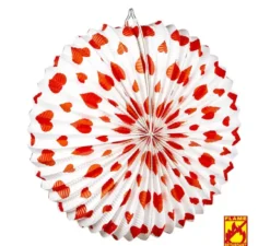 Lanterna Cuori Rossi Ignifugo 36 cm/dm