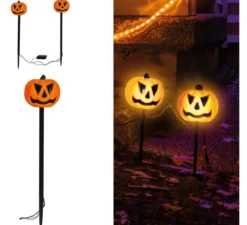 2 Lanterne Zucca con Luce per Giardino 50 cm