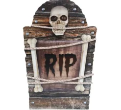 """Lapide del cimitero Teschio """"RIP"""" plastica 56 cm"""