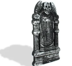 Lapide RIP in schiuma teschio angelo 20x40 cm
