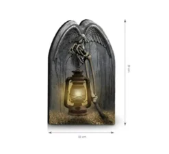 Lapide Vecchia lampada e ossa 32x51 cm
