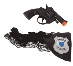 Lega con la pistola della polizia