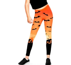 Leggings arancioni a forma di zucca per ragazze
