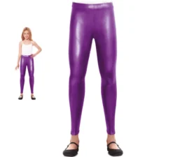 Leggings lilla metallizzato per bambina