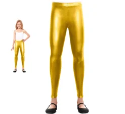 Leggings metallizzati dorati per ragazze
