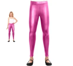 Leggings rosa metallizzato per ragazze