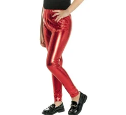 Leggings rosso brillante da ragazza
