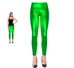 Leggings verdi metallizzati da donna