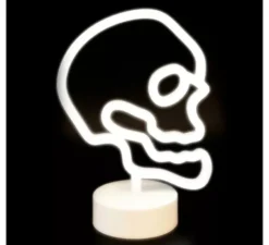 Luce al neon a forma di teschio con supporto 25x18x10 cm