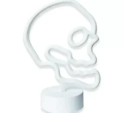 Luce al neon a forma di teschio con supporto 25x18x10 cm