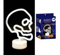 Luce al neon a forma di teschio con supporto 25x18x10 cm
