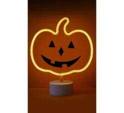 Luce al neon a forma di zucca con supporto 23x9x27 cm