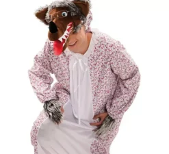 Lupo nonna costume per un uomo