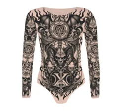 Maglia effetto tatuaggio del diavolo per donna