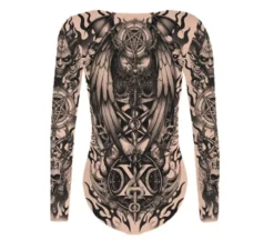 Maglia effetto tatuaggio del diavolo per donna