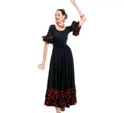 Maglia Sevillana con Lunar Ruffle nera e rossa da donna