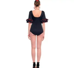 Maglia Sevillana con Lunar Ruffle nera e rossa da donna
