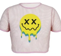 Maglietta Acid Mesh Sorriso rosa per le donne