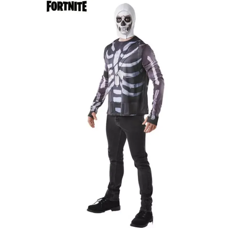 Maglietta Costume con cappuccio Skull Trooper Fortniteda uomo