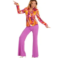 Maglietta da discoteca Orchid anni '70 per donna