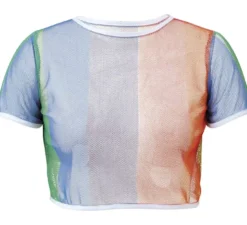 Maglietta da donna in rete arcobaleno