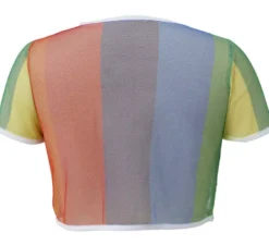 Maglietta da donna in rete arcobaleno