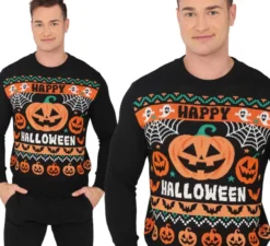Maglione da uomo con zucca di Halloween