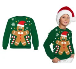 Maglione natalizio di pan di zenzero per bambini