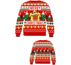 Maglione natalizio rosso con renna di Buon Natale da donna