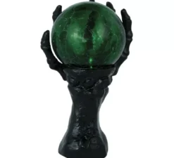 Mano con sfera di cristallo con luce 14,5x8 cm