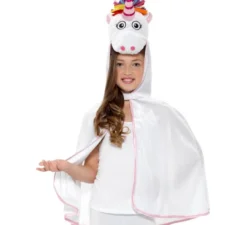 Mantella di unicorno bianco e rosa per bambina