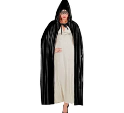 Mantello con cappuccio nero sinistro 142 cm per adulti