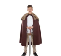 Mantello Marrone del Guardiano Medievale con i capelli dei bambini
