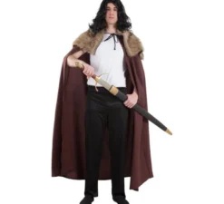 Mantello Marrone di Guardiano Medievale con i capelli