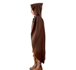 Mantello medievale marrone con cappuccio per bambini