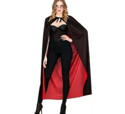 Mantello reversibile nero e rosso da 130 cm per adulti