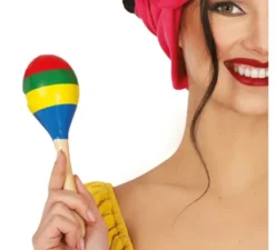 Maraca di legno multicolore da 20 cm