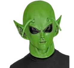 Maschera aliena verde con antenne