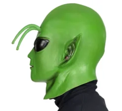 Maschera aliena verde con antenne