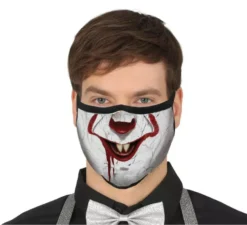 Maschera a 3 strati di stoffa Clown Balloons per adulti
