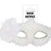 Maschera bianca con fiore