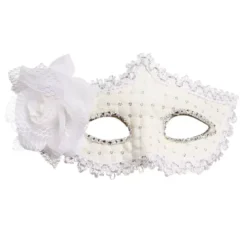 Maschera bianca con fiore
