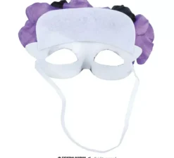Maschera Catrina Fiori lilla e neri