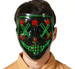 Maschera da Assassino verde con luce LED