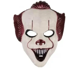 Maschera da clown con palloncino rosso